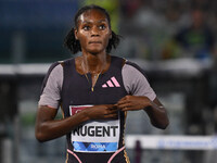 Ackera Nugent (JAM) competes in the 100m hurdles for women during the IAAF Wanda Diamond League: Golden Gala Pietro Mennea at Olympic Stadiu...