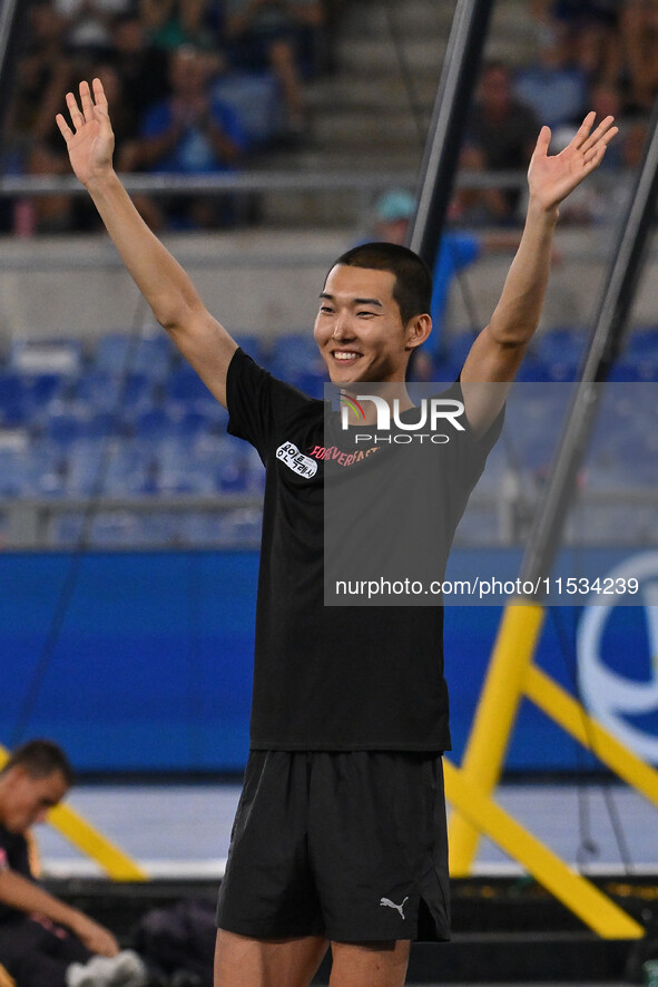 Sanghyeok WOO (KOR) competes in High Jump Men during the IAAF Wanda Diamond League: Golden Gala Pietro Mennea at Olympic Stadium in Rome, It...