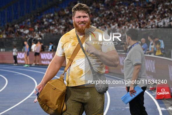 Ryan Crouser (USA) competes in Shot Put Men during the IAAF Wanda Diamond League: Golden Gala Pietro Mennea at Olympic Stadium in Rome, Ital...