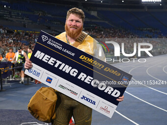 Ryan Crouser (USA) competes in Shot Put Men during the IAAF Wanda Diamond League: Golden Gala Pietro Mennea at Olympic Stadium in Rome, Ital...