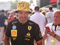 Carlos Sainz of Ferrari before the Formula 1 Italian Grand Prix at Autodromo Nazionale di Monza in Monza, Italy on September 1, 2024. (