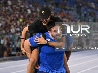 Leonardo Fabbri (ITA) and Gianmarco Tamberi (ITA) participate in the IAAF Wanda Diamond League: Golden Gala Pietro Mennea at Olympic Stadium...