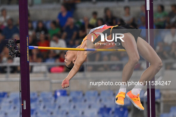 Gianmarco Tamberi (ITA) competes in the high jump during the IAAF Wanda Diamond League: Golden Gala Pietro Mennea at Olympic Stadium in Rome...