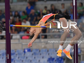 Gianmarco Tamberi (ITA) competes in the high jump during the IAAF Wanda Diamond League: Golden Gala Pietro Mennea at Olympic Stadium in Rome...