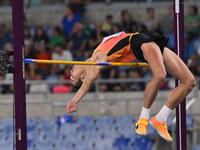 Gianmarco Tamberi (ITA) competes in the high jump during the IAAF Wanda Diamond League: Golden Gala Pietro Mennea at Olympic Stadium in Rome...