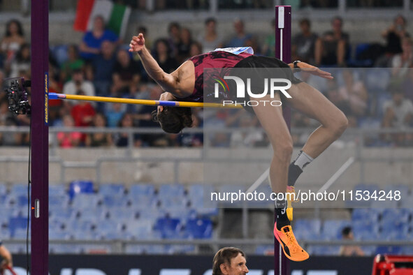 Gianmarco Tamberi (ITA) competes in the high jump during the IAAF Wanda Diamond League: Golden Gala Pietro Mennea at Olympic Stadium in Rome...