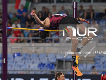 Gianmarco Tamberi (ITA) competes in the high jump during the IAAF Wanda Diamond League: Golden Gala Pietro Mennea at Olympic Stadium in Rome...