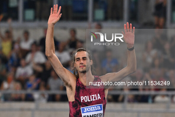 Gianmarco Tamberi (ITA) competes in the high jump during the IAAF Wanda Diamond League: Golden Gala Pietro Mennea at Olympic Stadium in Rome...