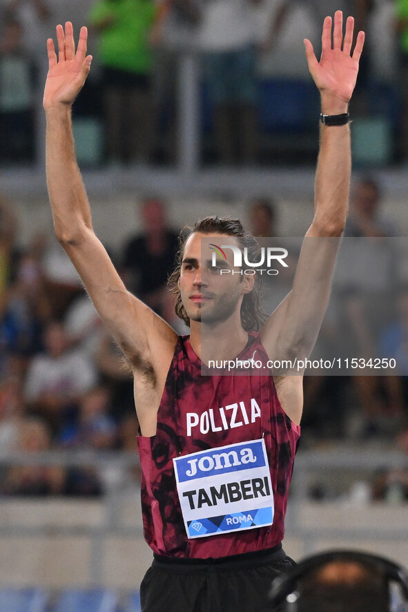 Gianmarco Tamberi (ITA) competes in the high jump during the IAAF Wanda Diamond League: Golden Gala Pietro Mennea at Olympic Stadium in Rome...