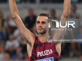 Gianmarco Tamberi (ITA) competes in the high jump during the IAAF Wanda Diamond League: Golden Gala Pietro Mennea at Olympic Stadium in Rome...