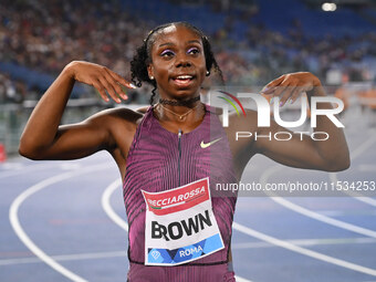 Brittany Brown (USA) competes in the 200m Women during the IAAF Wanda Diamond League: Golden Gala Pietro Mennea at Olympic Stadium in Rome,...