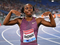 Brittany Brown (USA) competes in the 200m Women during the IAAF Wanda Diamond League: Golden Gala Pietro Mennea at Olympic Stadium in Rome,...