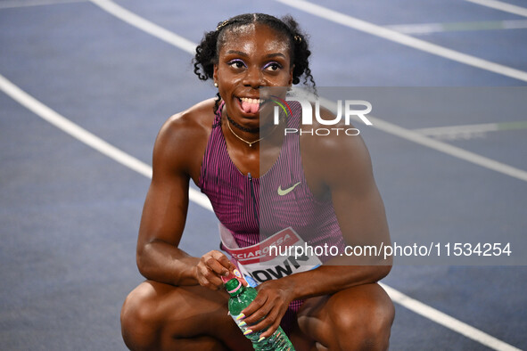 Brittany Brown (USA) competes in the 200m Women during the IAAF Wanda Diamond League: Golden Gala Pietro Mennea at Olympic Stadium in Rome,...