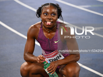 Brittany Brown (USA) competes in the 200m Women during the IAAF Wanda Diamond League: Golden Gala Pietro Mennea at Olympic Stadium in Rome,...