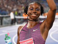 Brittany Brown (USA) competes in the 200m Women during the IAAF Wanda Diamond League: Golden Gala Pietro Mennea at Olympic Stadium in Rome,...