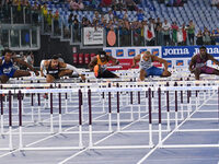 Sasha ZHOYA (FRA) competes in the 110m Hurdles Men during the IAAF Wanda Diamond League: Golden Gala Pietro Mennea at Olympic Stadium in Rom...