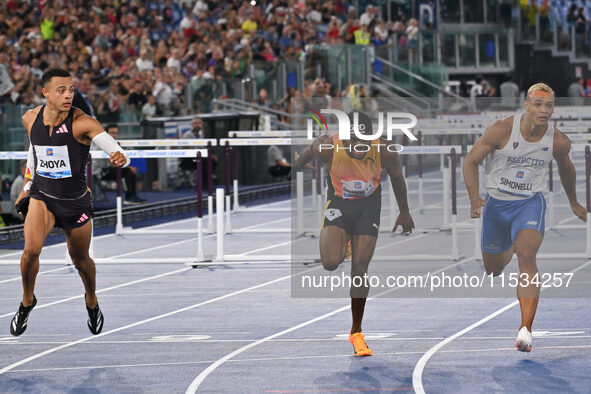 Sasha ZHOYA (FRA) competes in the 110m Hurdles Men during the IAAF Wanda Diamond League: Golden Gala Pietro Mennea at Olympic Stadium in Rom...