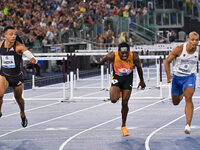 Sasha ZHOYA (FRA) competes in the 110m Hurdles Men during the IAAF Wanda Diamond League: Golden Gala Pietro Mennea at Olympic Stadium in Rom...