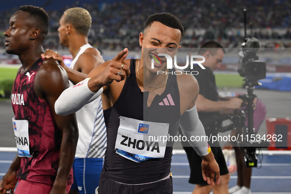 Sasha ZHOYA (FRA) competes in the 110m Hurdles Men during the IAAF Wanda Diamond League: Golden Gala Pietro Mennea at Olympic Stadium in Rom...