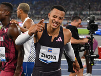 Sasha ZHOYA (FRA) competes in the 110m Hurdles Men during the IAAF Wanda Diamond League: Golden Gala Pietro Mennea at Olympic Stadium in Rom...