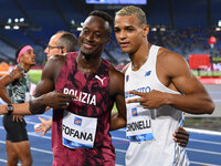 Hassane FOFANA (ITA) and Lorenzo Ndele SIMONELLI (ITA) during the IAAF Wanda Diamond League: Golden Gala Pietro Mennea at Olympic Stadium in...