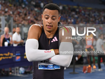 Sasha ZHOYA (FRA) competes in the 110m Hurdles Men during the IAAF Wanda Diamond League: Golden Gala Pietro Mennea at Olympic Stadium in Rom...