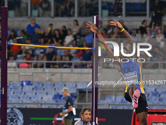 Romaine Beckford (JAM) competes in the Men's High Jump during the IAAF Wanda Diamond League: Golden Gala Pietro Mennea at Olympic Stadium in...