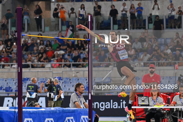 Gianmarco Tamberi (ITA) competes in the high jump during the IAAF Wanda Diamond League: Golden Gala Pietro Mennea at Olympic Stadium in Rome...