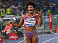 Anna COCKRELL (USA) competes in the 400m Hurdles Women during the IAAF Wanda Diamond League: Golden Gala Pietro Mennea at Olympic Stadium in...