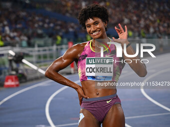 Anna COCKRELL (USA) competes in the 400m Hurdles Women during the IAAF Wanda Diamond League: Golden Gala Pietro Mennea at Olympic Stadium in...