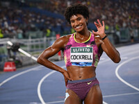 Anna COCKRELL (USA) competes in the 400m Hurdles Women during the IAAF Wanda Diamond League: Golden Gala Pietro Mennea at Olympic Stadium in...