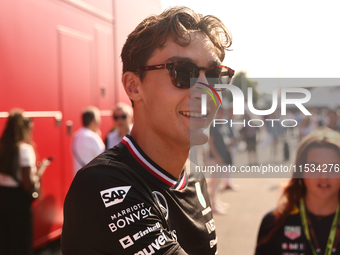 George Russell of Mercedes before the Formula 1 Italian Grand Prix at Autodromo Nazionale di Monza in Monza, Italy on September 1, 2024. (