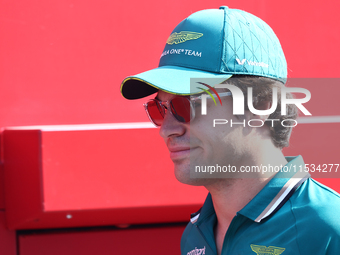 Lance Stroll of Aston Martin Aramco before the Formula 1 Italian Grand Prix at Autodromo Nazionale di Monza in Monza, Italy on September 1,...