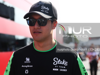 Zhou Guanyu of Kick Sauber before the Formula 1 Italian Grand Prix at Autodromo Nazionale di Monza in Monza, Italy on September 1, 2024. (