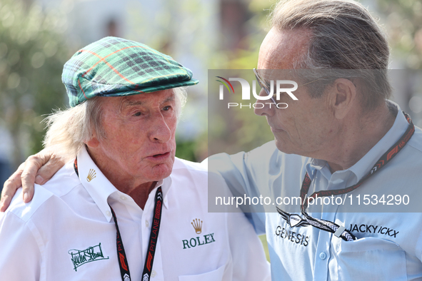 Jackie Stewart and Jacky Ickx before the Formula 1 Italian Grand Prix at Autodromo Nazionale di Monza in Monza, Italy on September 1, 2024. 