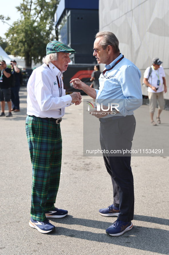 Jackie Stewart and Jacky Ickx before the Formula 1 Italian Grand Prix at Autodromo Nazionale di Monza in Monza, Italy on September 1, 2024. 