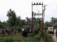 Burglars steal a 250 KV power transformer from Tarzoo Sopore in Baramulla district, Jammu and Kashmir, India, on September 1, 2024. The inte...