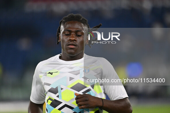 Loum Tchaouna of S.S. Lazio during the 3rd day of the Serie A Championship between S.S. Lazio and A.C. Milan at the Olympic Stadium in Rome,...