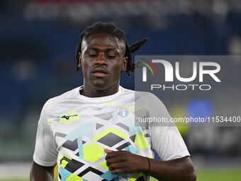 Loum Tchaouna of S.S. Lazio during the 3rd day of the Serie A Championship between S.S. Lazio and A.C. Milan at the Olympic Stadium in Rome,...