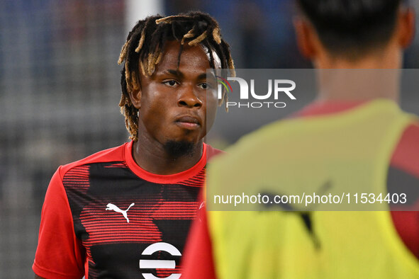 Samuel Chukwueze of A.C. Milan during the third day of the Serie A Championship between S.S. Lazio and A.C. Milan at the Olympic Stadium in...