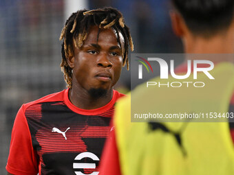 Samuel Chukwueze of A.C. Milan during the third day of the Serie A Championship between S.S. Lazio and A.C. Milan at the Olympic Stadium in...