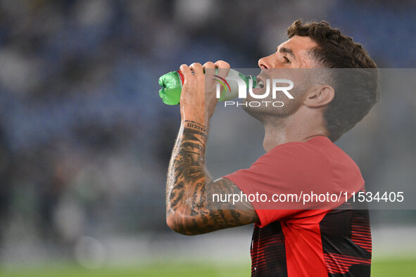 Christian Pulisic of A.C. Milan during the third day of the Serie A Championship between S.S. Lazio and A.C. Milan at the Olympic Stadium in...