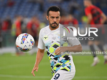 Pedro of S.S. Lazio during the third day of the Serie A Championship between S.S. Lazio and A.C. Milan at the Olympic Stadium in Rome, Italy...