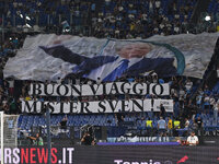 Supporters of S.S. Lazio during the 3rd day of the Serie A Championship between S.S. Lazio and A.C. Milan at the Olympic Stadium in Rome, It...