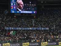 Supporters of S.S. Lazio during the 3rd day of the Serie A Championship between S.S. Lazio and A.C. Milan at the Olympic Stadium in Rome, It...