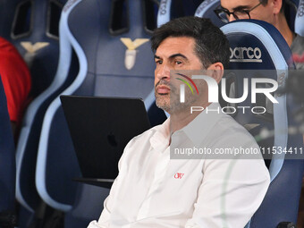 Paulo Fonseca coaches A.C. Milan during the 3rd day of the Serie A Championship between S.S. Lazio and A.C. Milan at the Olympic Stadium in...