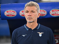 Marco Baroni coaches S.S. Lazio during the 3rd day of the Serie A Championship between S.S. Lazio and A.C. Milan at the Olympic Stadium in R...