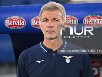 Marco Baroni coaches S.S. Lazio during the 3rd day of the Serie A Championship between S.S. Lazio and A.C. Milan at the Olympic Stadium in R...