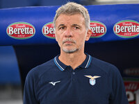 Marco Baroni coaches S.S. Lazio during the 3rd day of the Serie A Championship between S.S. Lazio and A.C. Milan at the Olympic Stadium in R...