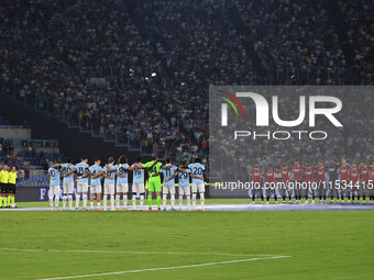 S.S. Lazio and A.C. Milan play on the third day of the Serie A Championship at the Olympic Stadium in Rome, Italy, on August 31, 2024. (